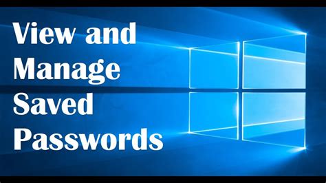manage my passwords windows 10.